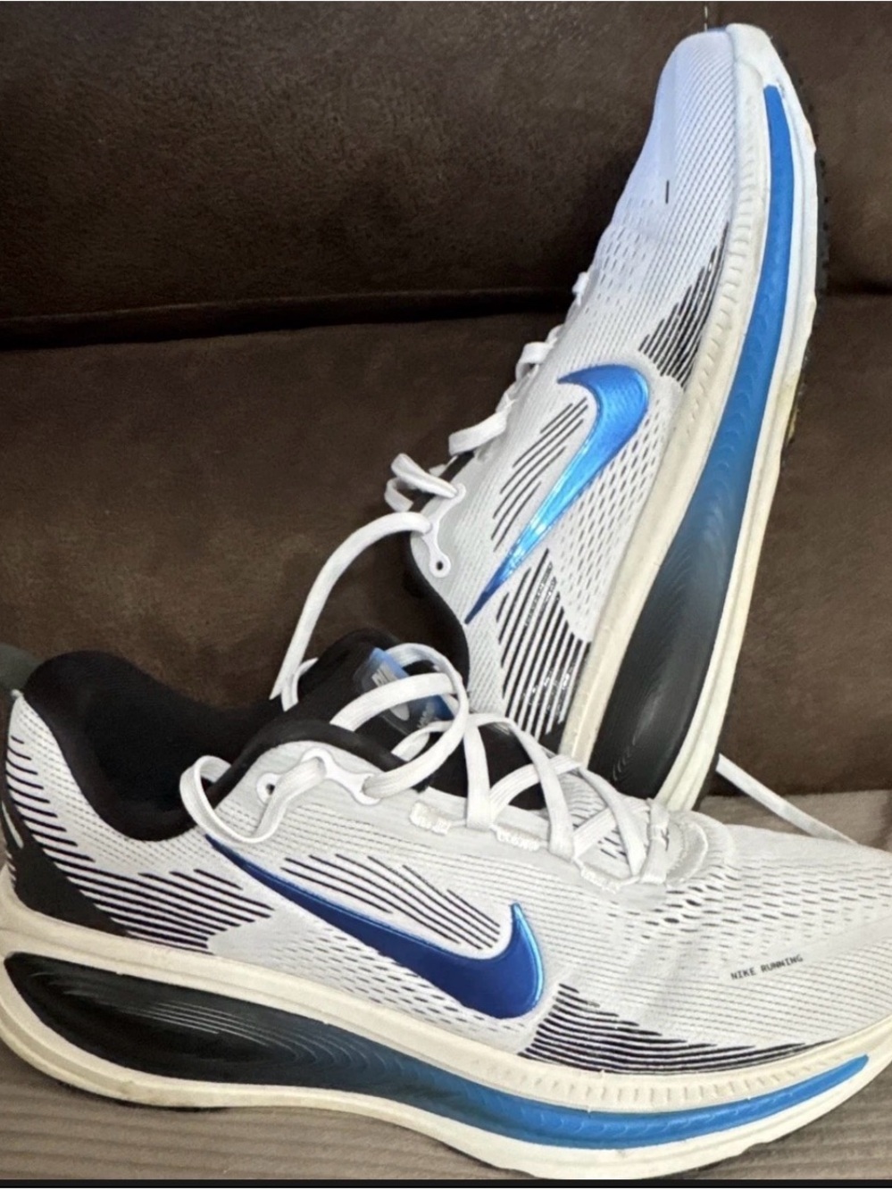 Nike Men’s White and Blue Athletic Running Sneakers